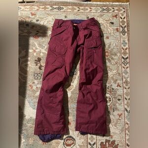 Burton Men's Dark Red Cargo Pants - SKI PANTS